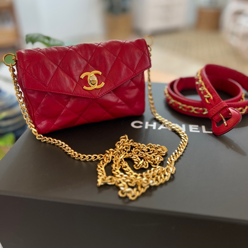 Vintage Chanel Belt Bag | 24K Gold-Plated CC Logo | Rare Collector’s Piece